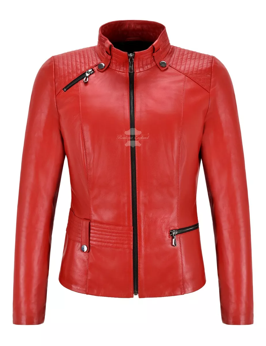 Fitted ladies deals leather jacket
