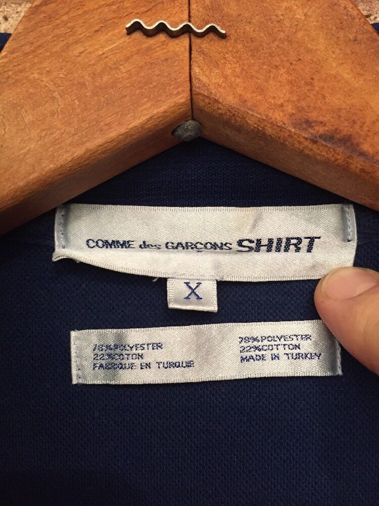 Vintage Comme Des Garçons Shirt Men's Track Jacket, Sz XL, Blue