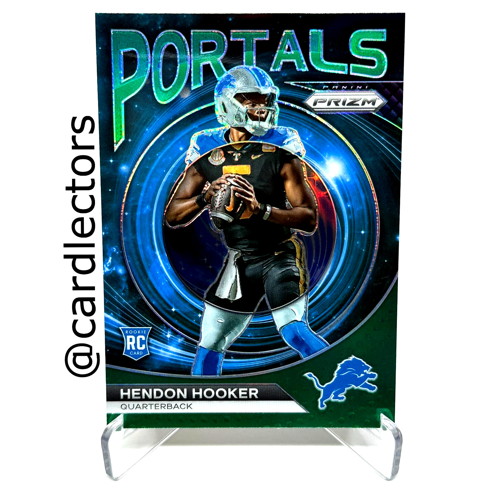 2023 Panini PRIZM Football HENDON HOOKER Portals #PO-2 RC Green PRIZM SP LIONS