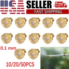 0.1mm 10/20/50x Brass Misting Nozzles for Garden Sprinkler Mister Cooling System