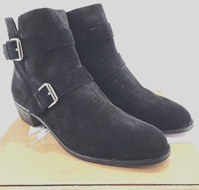 Journee Collection Women's Errin Ankle Boots Size 10 M Black Faux Suede NEW