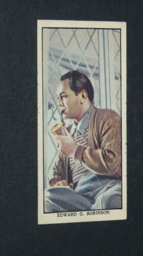 MARS CONFECTION CARD 1939 FAMOUS FILM STARS CINEMA #45 EDWARD G. ROBINSON USA - Afbeelding 1 van 2