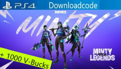 NEU DLC Key Code für Fortnite Minty Legends Pack + 1000 V-Bucks Playstation 4 PS