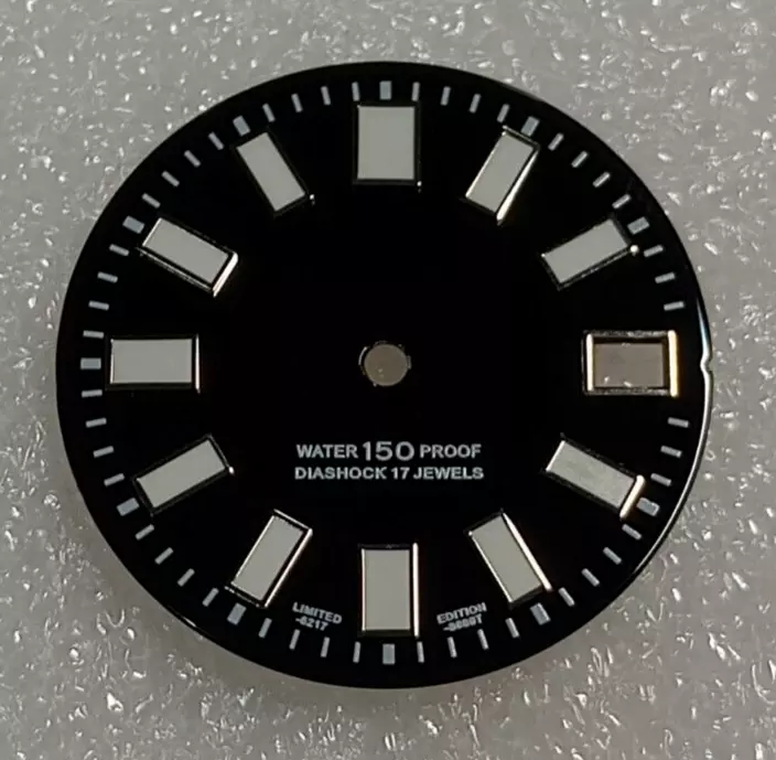 BLACK 62MAS DIAL FOR SEIKO NH35 MOVEMENT DIAL LEGS AT 3 MINOR