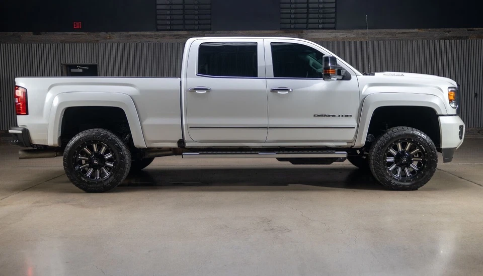 Juego de llamaradas de guardabarros extendidas negras lisas para GMC SIERRA 2500 3500 HD 2015-2019 Foto 4 de 4