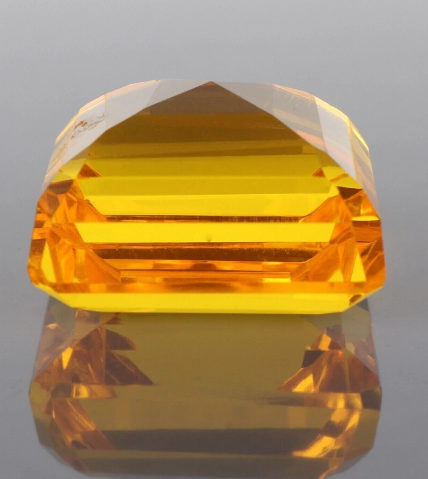 AAA+ 95.40 Ct. Large Yellow Citrine Square Cut Loose Gemstone Gift for Women - Image 3 of 4