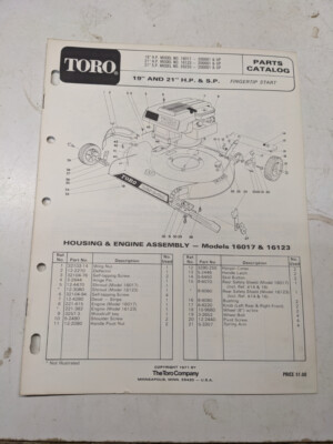 TOROページ Toro 16860, Lawnmower, 1980 (SN 0000001-0999999) Parts