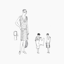 Past Patterns 3429 - Flapper Era V-neck Dress Sewing Pattern bust size 34 b34