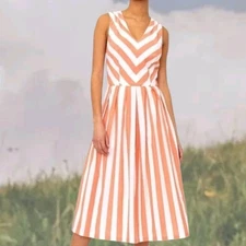 NWT Modcloth XL Sunbeam Striped Midi Dress A Line Pockets 