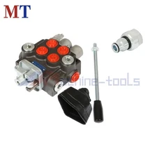 3600 PSI 2 Spool Hydraulic Directional Control Valve 11 GPM BSPP+Conversion Plug