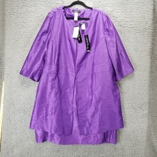 Onyx Nite Dress Womens 26W Purple 3/4 Sleeve Two Piece Sheath Dress Set *NWT*