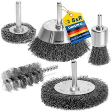 S&R Drahtbürstenset 5-teilig 6 mm Schaft Boh...