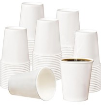 100 Pack 12oz White Disposable Coffee Cups   Hot  Cold Drink Cups, Bulk Value