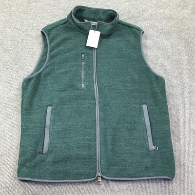 Peter Millar Vest Mens Medium Green Micro Shearling Fleece Full