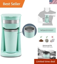 Personal Single-Serve Compact Coffee Maker Brewer Includes 14Oz. Stainless St...