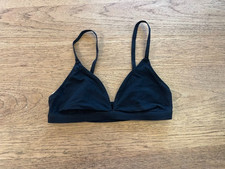 PINK Victoria's Secret Black LARGE Base Stretch Cotton Triangle Bralette Br