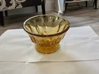 Vintage Anchor Hocking Fairfield Amber Glass Footed Pedestal Bowl 6”