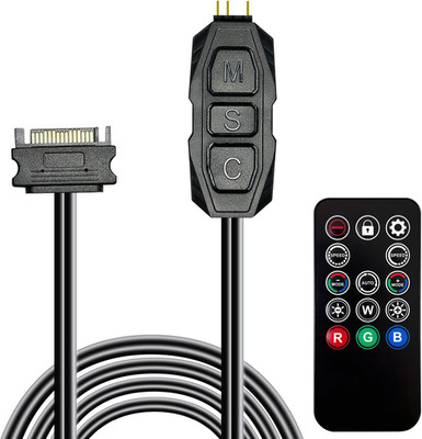 ARGB Controller Kit for PC RGB Case Fans, ARGB Splitter, SATA Power RGB Fan Cont