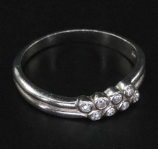 VTG Sterling Silver - Round-Cut White CZ Cluster Cocktail Ring Size 8 - 2g