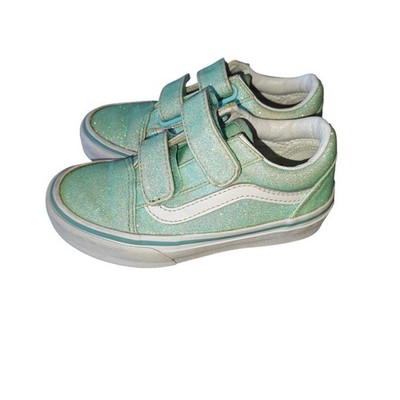 Vans Old Skool V Sneakers in a Mint Green Glitter Colorway Size 11c