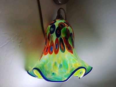 Millefiori Art Glass Ceiling Pendant Light Hampton Bay Pre-owned Lg Multi-color