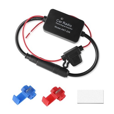 Hidden Car Antenna Booster Amplifier Strengthen 25db,Universal 12V FM Black 