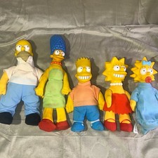   The Simpsons  Complete Family Plushies Hard Face Dolls Set Of Five 1990