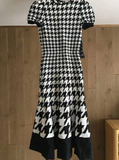 Alexander McQueen Dress XS Houndstooth Pattern Elegant Style Made In Italy