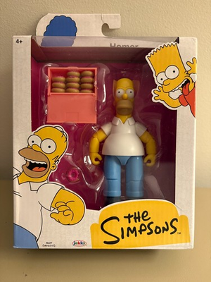 #ad The Simpsons HOMER w Donut Box 5quot; Action Figure Jakks Pacific New Sealed $7.99