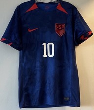 Nike USMNT 22-23 World Cup Away Soccer Jersey #10 Pulisic Blue Men’s S Authentic