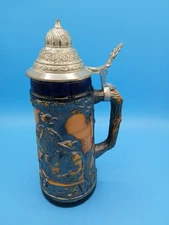 Vintage German Beer Stein, Thewalt  pewter lid, 