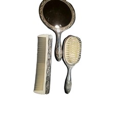 Vintage Godinger Silver Plated Comb-Brush-Mirror Set