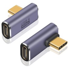 Poyiccot USB C Right Angle Adapter 40Gbps, 8K 60Hz, 100W, C 90 purple