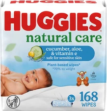 Natural Care Cucumber, Aloe and Vitamin E Baby Wipes, Hypoallergenic, Scented, 3