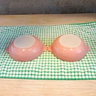 VTG Pyrex Family Flair Pink Milk Glass Handled Cereal Bowls 5.5” VGUC RARE