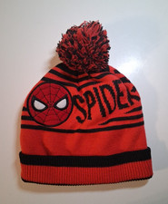 Marvel Comics Spider-Man Kids Winter Hat Red And Black with Pom Pom NICE