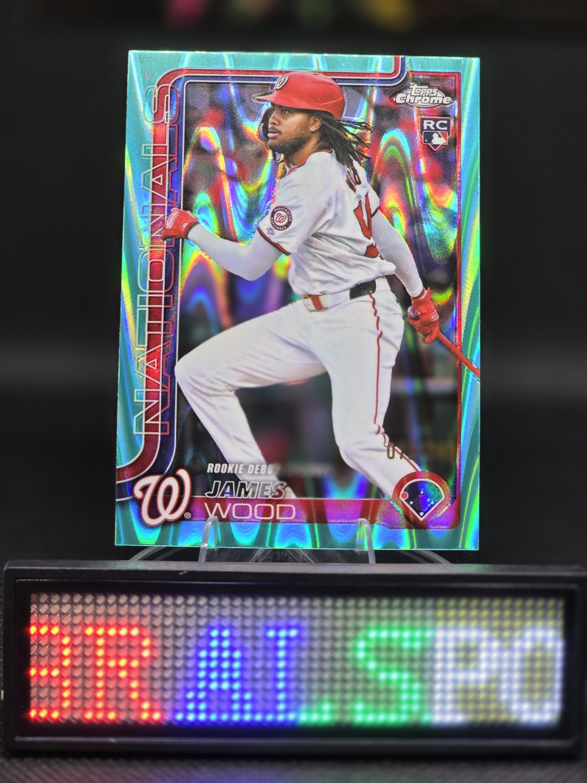 2025 Topps Chrome - James Wood #132 Aqua Raywave Refractor /199 (RC)