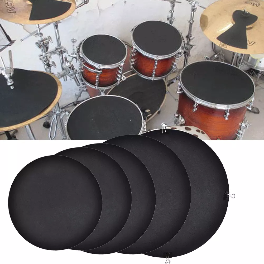 10x Drum Mute Pads Silencer Drumming Practice Rubber Foam Pad Cymbal Mute Pads