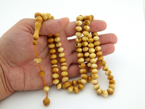 Natural Mulberry tree 99 beads Islamic Prayer Beads Misbaha Tesbih worry 216005 - Picture 2 of 10