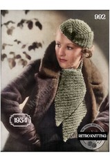 1930s Vintage Knitting Pattern   Women's Cap and Scarf Set