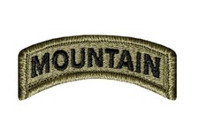 US ARMY MOUNTAIN Tab Klettpatch Ocp Multicam Scorpion Tan499 Uniform patch Green