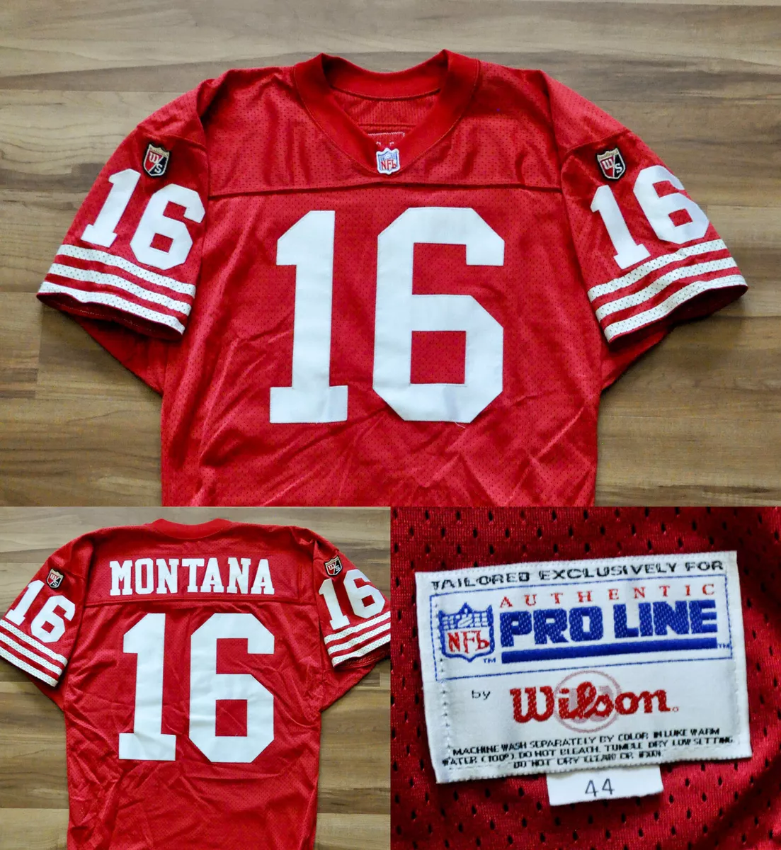 JOE MONTANA SAN FRANCISCO 49ERS JERSEY WILSON PRO LINE SEWN AUTHENTIC MEN  44 L