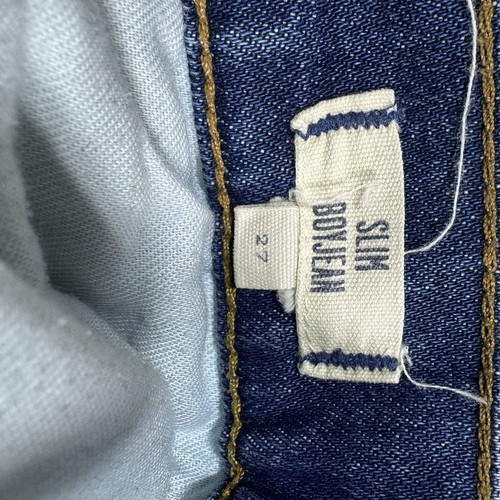 Jeans Madewell slim ragazzo orlo sfilacciato ritagliato vita media elasticizzato invecchiato taglia 27 - Foto 8 di 11