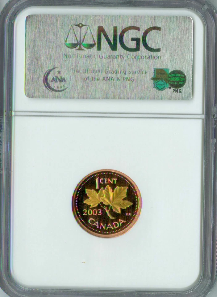 2003 CANADA ANNUAL 24K GOLD LEAF CENT NGC MAC PF69 UHCAM FINEST REGISTRY RARE * - Image 4 of 4