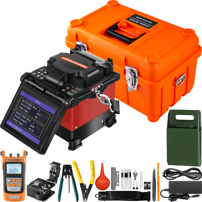 VEVOR Fusion Splicer Kit Fiber Optic Splicing Machine A-80S 5'' Screen w/ Cleaver