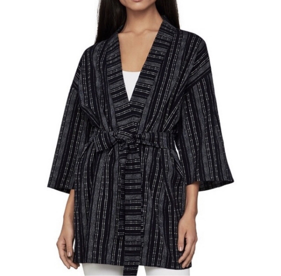 ALTRA BCBGMAXAZRIA Giacca da Ufficio Midi Donna Navy Topper Kimono XS S