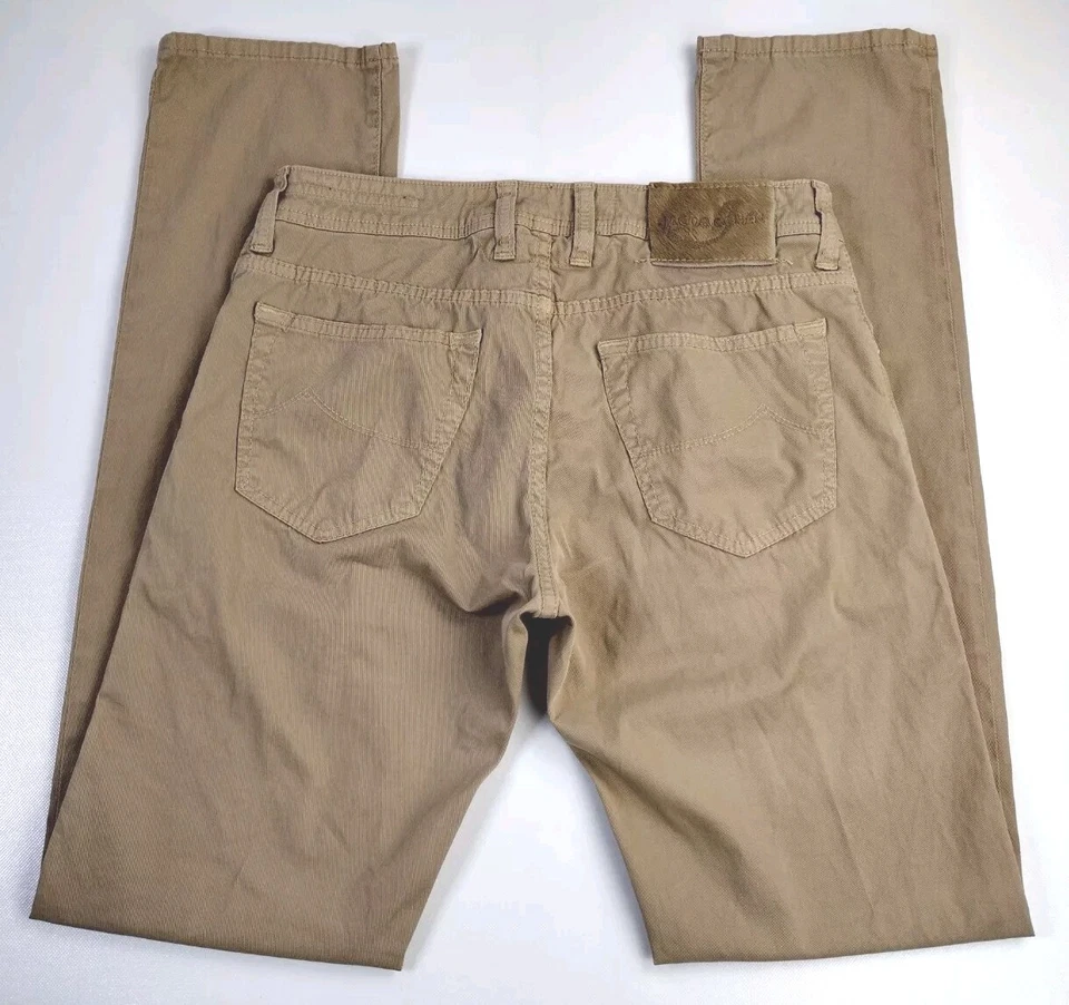 Jacob Cohen 622 Comfort Handmade Luxury Khaki 5-pocket Pants Men's Size 32x34 - Image 4 of 4