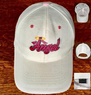 Nice Women s Off White/Pink  Angel  Hat/Cap