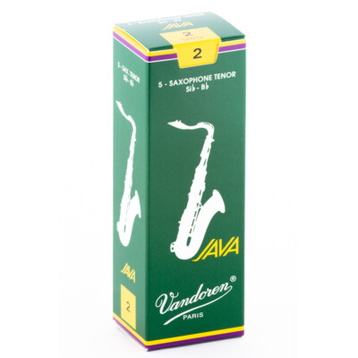 Vandoren SR272 Tenor Sax 2 Strength Java Saxophone Reeds Green Box of 5