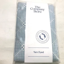 The Company Store Cotton Eyelet Ruffle Yarn Dyed Percale King Blue 36 x 20” New
